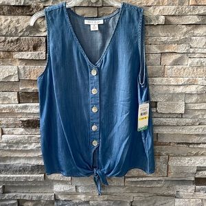 Denim look blouse